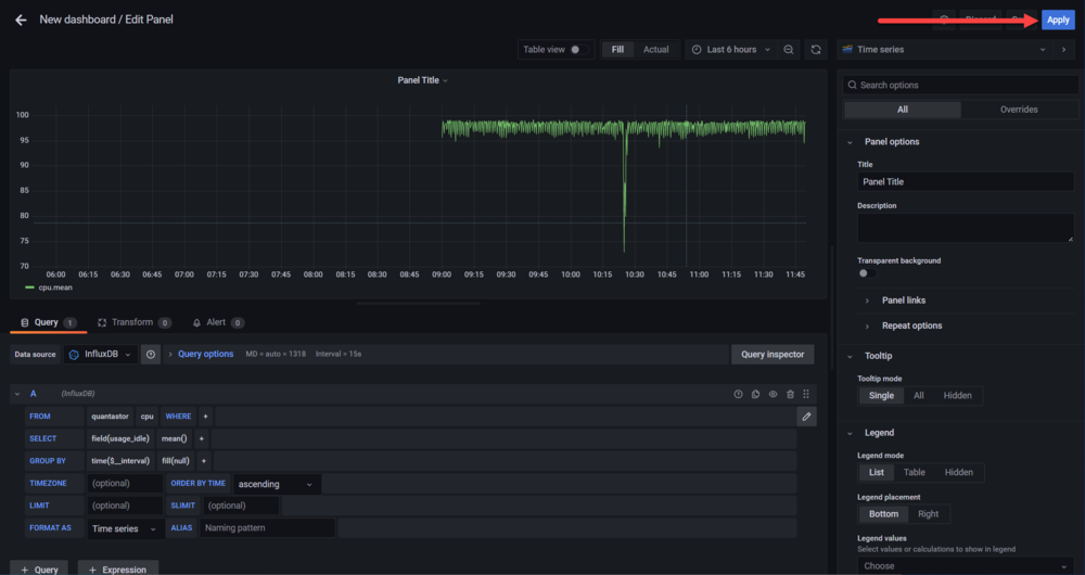 Apply changes to panel