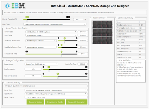 IBM Solution design tool on the OSNEXUS web site.